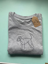 Load image into Gallery viewer, Embroidered Organic Bedlington Terrier T-Shirt - Gifts for Bedlington terrier lovers and owners