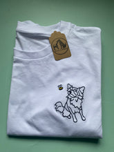 Load image into Gallery viewer, Long Hair Chihuahua Outline T-shirt - embroidered chihuahua dog organic tee for dog lovers and owners