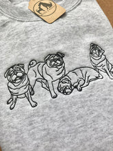 Load image into Gallery viewer, Embroidered Pug Sweatshirt - Pug lover & owner gifts