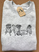 Load image into Gallery viewer, Embroidered Pug Sweatshirt - Pug lover & owner gifts