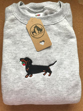 Load image into Gallery viewer, Embroidered Dachshund Sweatshirt - Gift for Sausage dog owners/ lovers