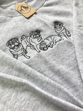 Load image into Gallery viewer, Embroidered Pug Sweatshirt - Pug lover & owner gifts