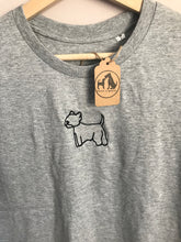 Load image into Gallery viewer, Embroidered Westie T-shirt - Gifts for west highland terrier lovers and owners