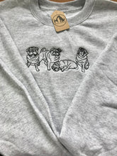 Load image into Gallery viewer, Embroidered Pug Sweatshirt - Pug lover & owner gifts