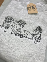 Load image into Gallery viewer, Embroidered Pug Sweatshirt - Pug lover & owner gifts