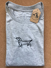 Load image into Gallery viewer, Embroidered Dachshund T-shirt - Gifts for Sausage dog lovers and owners