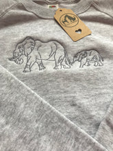 Load image into Gallery viewer, Embroidered Elephant Family Sweatshirt for Elephant Lovers