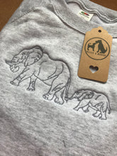 Load image into Gallery viewer, Embroidered Elephant Family Sweatshirt for Elephant Lovers