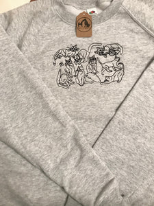 Embroidered Cats Sweatshirt - The perfect gift for cat lovers & owners