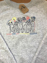 Load image into Gallery viewer, Embroidered Dog Party Sweatshirt - ‘Dogs are my happiness source’