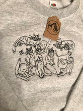 Load image into Gallery viewer, Embroidered Cats Sweatshirt - The perfect gift for cat lovers & owners