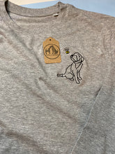 Load image into Gallery viewer, Border Terrier Outline T-shirt - embroidered terrier organic tee for dog lovers and owners