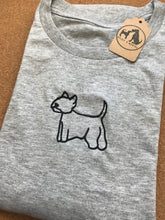 Load image into Gallery viewer, Embroidered Westie T-shirt - Gifts for west highland terrier lovers and owners