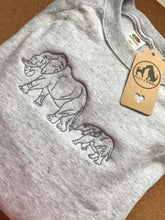 Load image into Gallery viewer, Embroidered Elephant Family Sweatshirt for Elephant Lovers