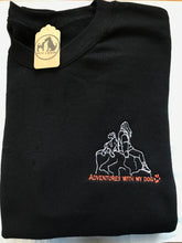 Load image into Gallery viewer, Embroidered Dog Lover Sweatshirt - Adventures with my dog sweater for dog owners