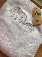 Load image into Gallery viewer, Embroidered Elephant Family Sweatshirt for Elephant Lovers