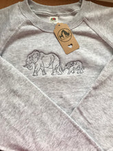 Load image into Gallery viewer, Embroidered Elephant Family Sweatshirt for Elephant Lovers