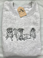 Load image into Gallery viewer, Embroidered Pug Sweatshirt - Pug lover & owner gifts