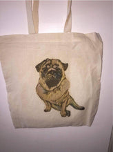 Load image into Gallery viewer, Tan Pug Tote Bag

