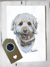Load image into Gallery viewer, Custom Hand Drawn Pet Portrait - Head and Bust Only