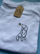 Load image into Gallery viewer, Spaniel Outline T-shirt - embroidered spaniel organic tee for dog lovers and owners
