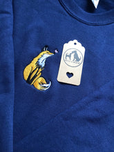 Load image into Gallery viewer, Fox and Butterfly Embroidered Sweatshirt for Fox Lovers