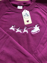 Load image into Gallery viewer, Embroidered Santa and Reindeer Sled Christmas Jumper