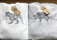 Load image into Gallery viewer, Embroidered Triceratops Dinosaur Sweatshirt