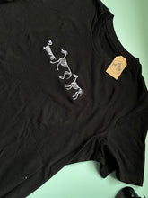 Load image into Gallery viewer, Embroidered Dog Skeleton Sweatshirt/ t-shirt for dog lovers and spooky witches ready for Halloween