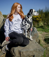 Load image into Gallery viewer, Embroidered Dalmatian Sweatshirt - Puppy Play date embroidered sweater for dog lovers