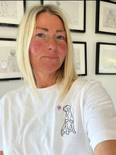 Load image into Gallery viewer, Rottweiler Outline T-shirt - embroidered rotty organic tee for dog lovers and owners