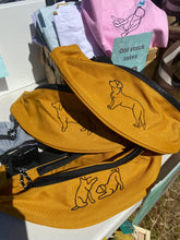 Load image into Gallery viewer, Dog Walking Bum Bag- breed silhouette recycled embroidered waist pack. The perfect gift for dog parents, dog walkers and dog groomers