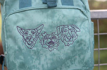 Load image into Gallery viewer, Custom Backpack for Dog Lovers and Owners- colourful embroidered recycled rucksack for your adventures