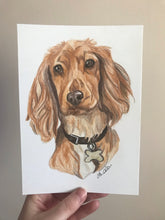 Load image into Gallery viewer, Custom Hand Drawn Pet Portrait - Head and Bust Only
