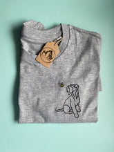 Load image into Gallery viewer, Schnauzer Outline T-shirt - embroidered miniature/ standard schnauzer organic tee for dog lovers and owners