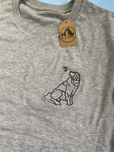 Load image into Gallery viewer, Leonberger Outline T-shirt - embroidered Leonberger organic tee for dog lovers and owners