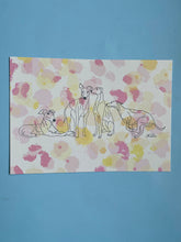 Load image into Gallery viewer, Sighthound Doodle art print | A5 hand drawn colourful sighthound print - great gift for greyhound, whippet and lurcher lovers and owners.