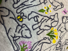 Load image into Gallery viewer, Spring Dogs Sweatshirt- dog outline, flowers, butterfly and bees embroidered sweatshirt for dog lovers