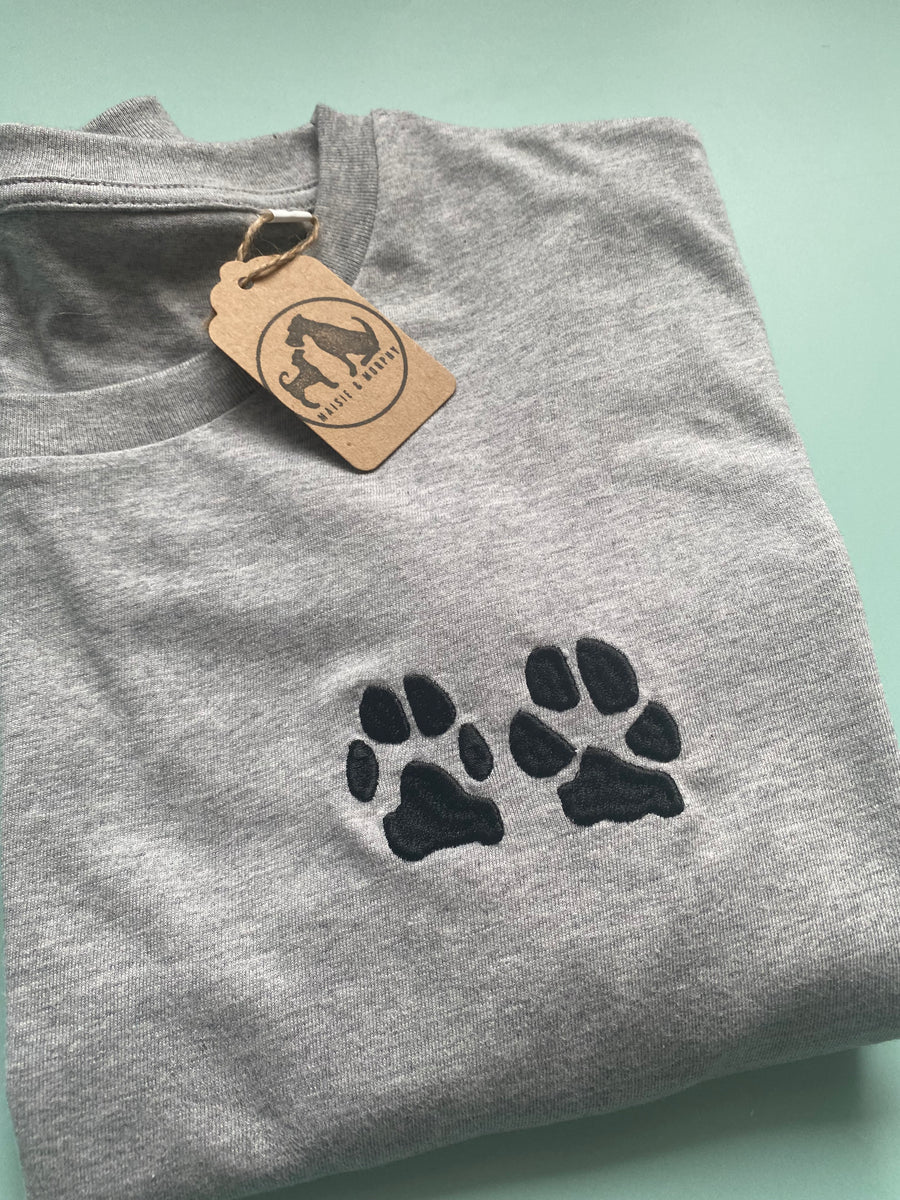 Custom Paw Print T shirt Chest Maisie and Murphy