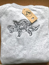 Load image into Gallery viewer, Embroidered Triceratops Dinosaur Sweatshirt