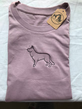 Load image into Gallery viewer, Embroidered GSD T-shirt - Gifts for german shepherd / Alsatian lovers and owners