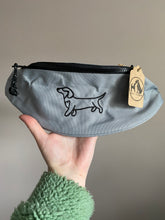 Load image into Gallery viewer, Dog Walking Bum Bag- breed silhouette recycled embroidered waist pack. The perfect gift for dog parents, dog walkers and dog groomers