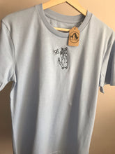 Load image into Gallery viewer, Cat and butterfly Organic T-shirt- Gifts for cat lovers and owners.