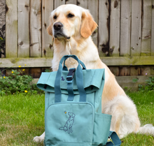 Load image into Gallery viewer, Spring Dog Breed Outline Backpack for Dog Lovers and Owners- colourful embroidered compact rucksack for your adventures