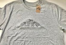 Load image into Gallery viewer, Embroidered Sighthound T-shirt- Organic tee for whippet, lurcher, greyhound lovers