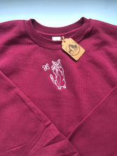 Load image into Gallery viewer, Embroidered Cat and Butterfly Sweatshirt- Gifts for Cat lovers and owners