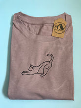 Load image into Gallery viewer, Cat Stretching T-shirt - Gifts for Cat Lovers and Owners
