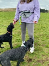 Load image into Gallery viewer, Dog Walking Bum Bag- breed silhouette recycled embroidered waist pack. The perfect gift for dog parents, dog walkers and dog groomers