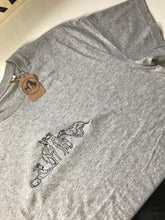 Load image into Gallery viewer, Embroidered Sighthound T-shirt- Organic tee for whippet, lurcher, greyhound lovers