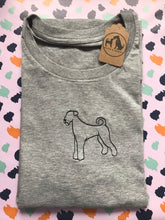 Load image into Gallery viewer, Embroidered Organic Airedale T-Shirt - Gifts for Airedale lovers and owners